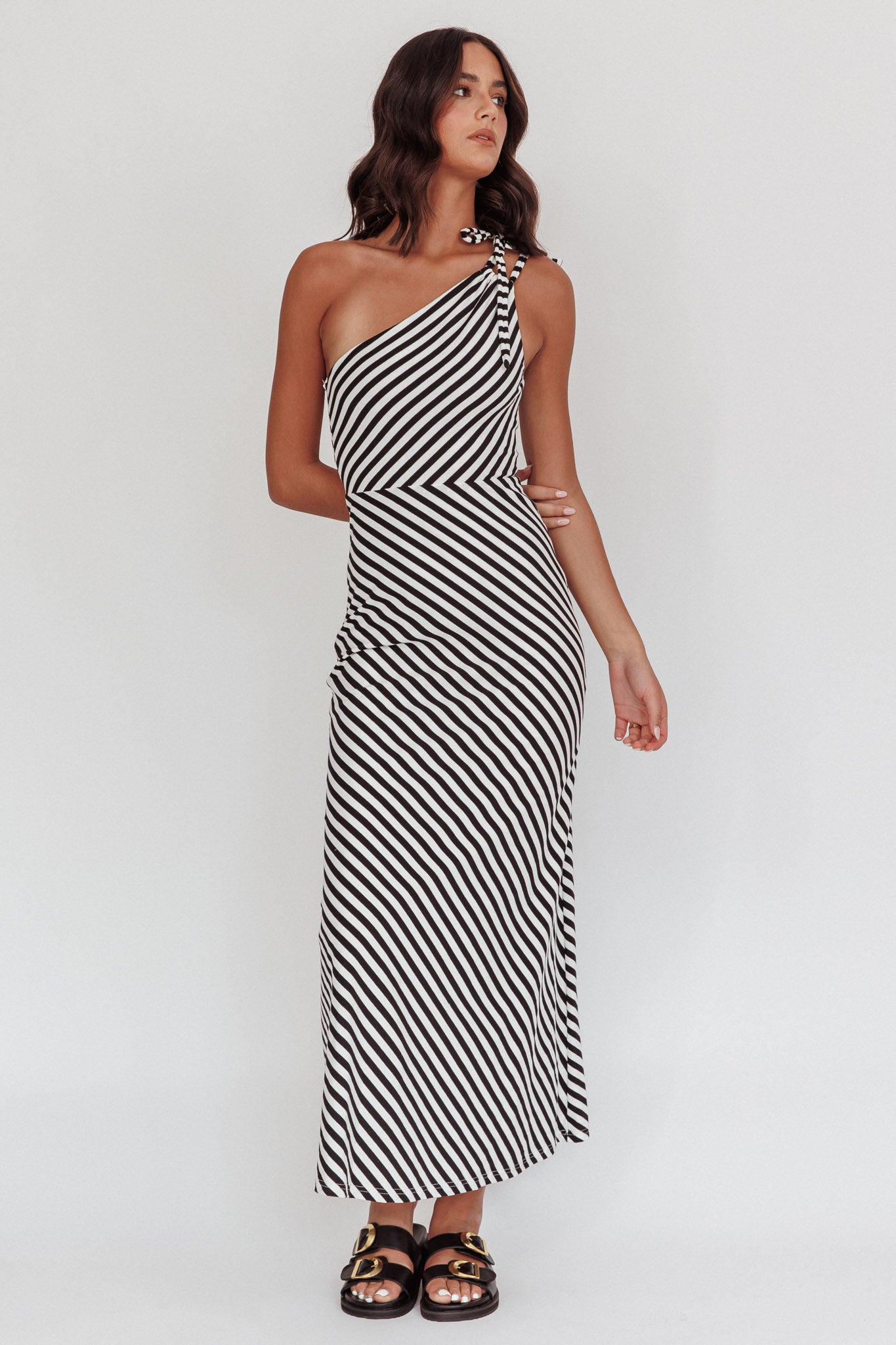 ladies black wrap dress Bamboo / Organic Cotton minimalist bridal dress 53 / 160 cm Tween Girls 2025 Summer color:Charcoal Gray