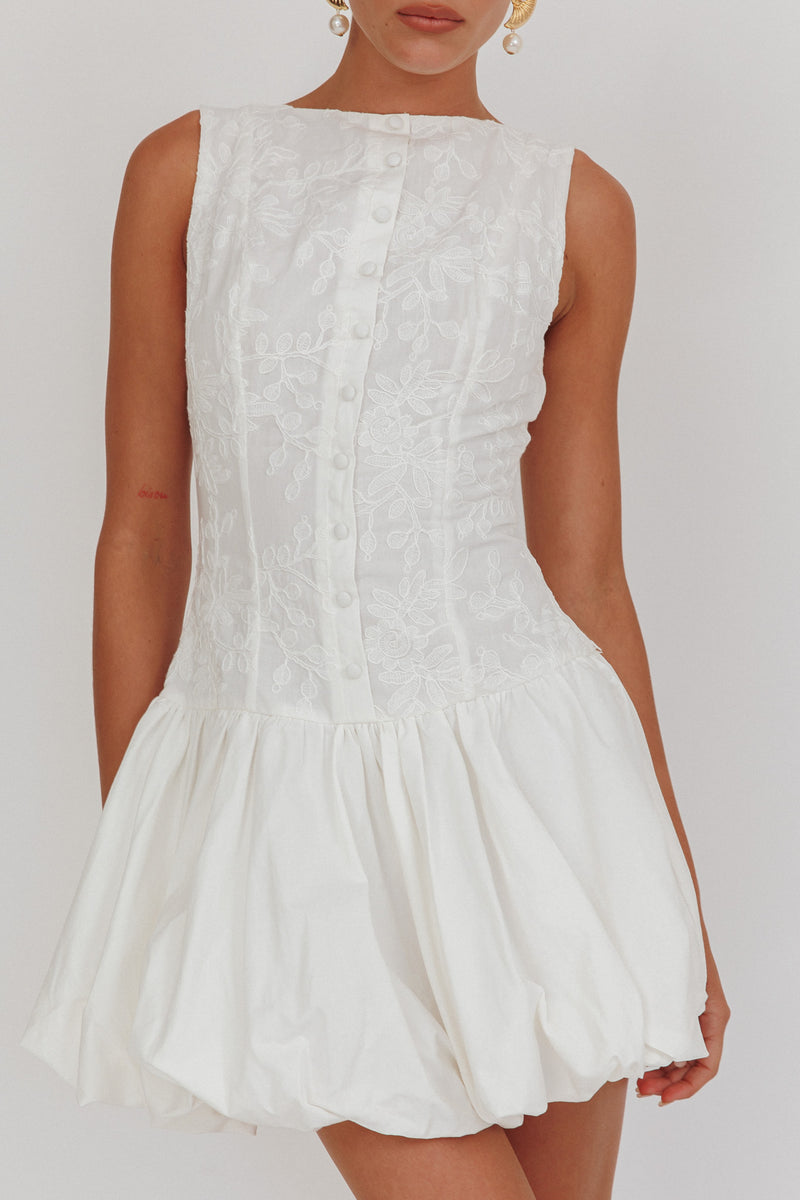 With Honors White Bubble Hem Dress