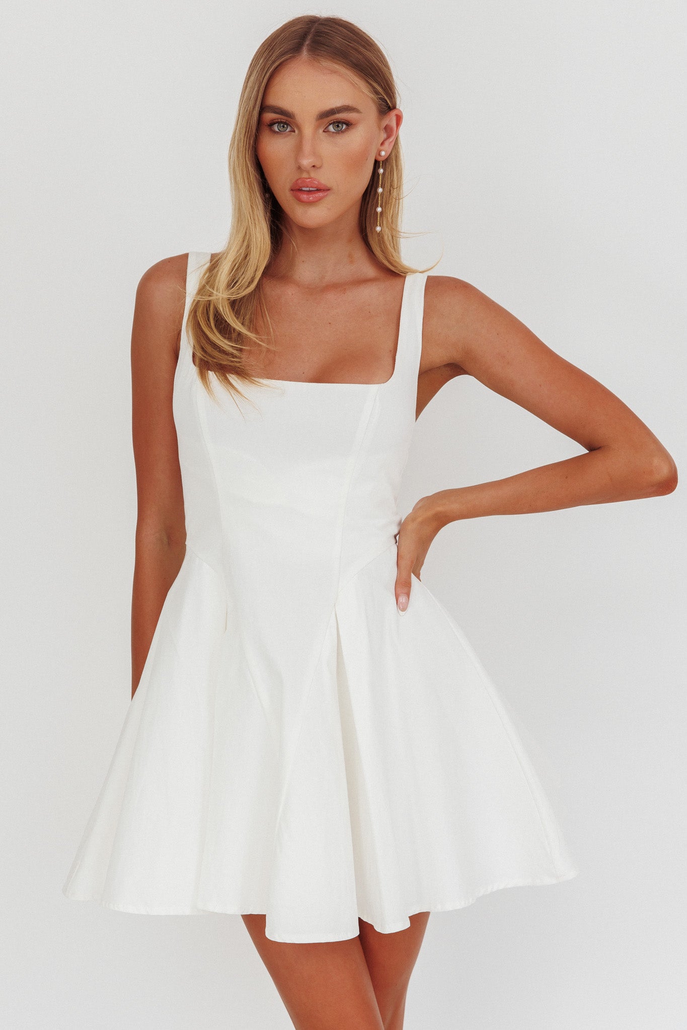 Get My Attention A-Line Mini Dress White | Selfie Leslie Australia Get My Attention A-Line Mini Dress White | Selfie Leslie Australia