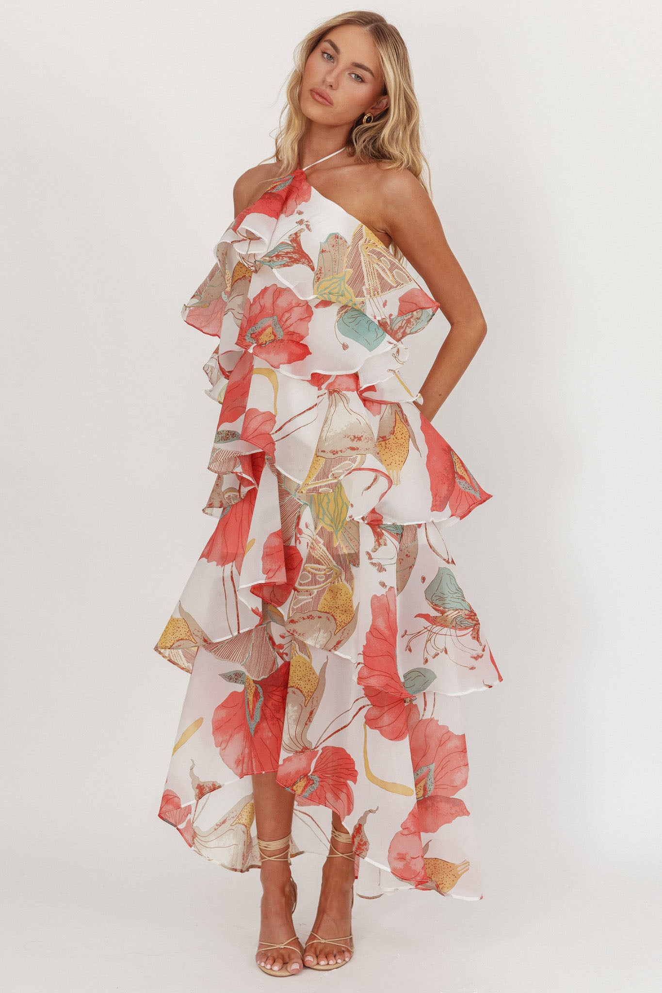 Darylyn Tiered Ruffle Maxi Dress Lilac main image 0