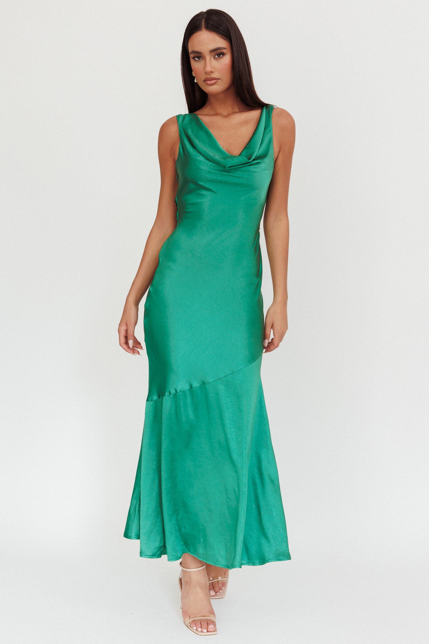 Cecilia Cowl Neck Drape Back Maxi Dress Emerald | Selfie Leslie Australia Cecilia Cowl Neck Drape Back Maxi Dress Emerald | Selfie Leslie Australia