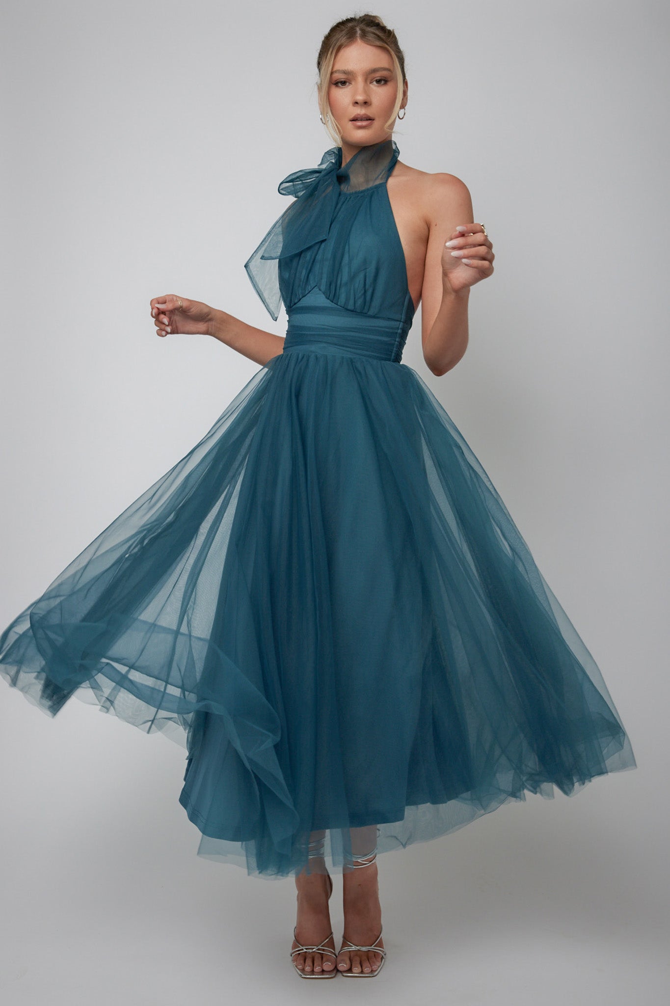 turquoise bridesmaid dress australia Illusion Halter Tulle Turquoise Bridesmaid Dresses for Beach Weddings –  loveangeldress main image 1