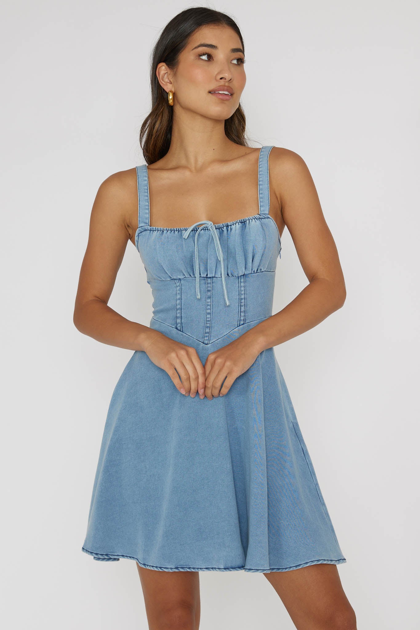 white christmas dresses Arwen Denim Mini Dress Blue white christmas dresses Arwen Denim Mini Dress Blue