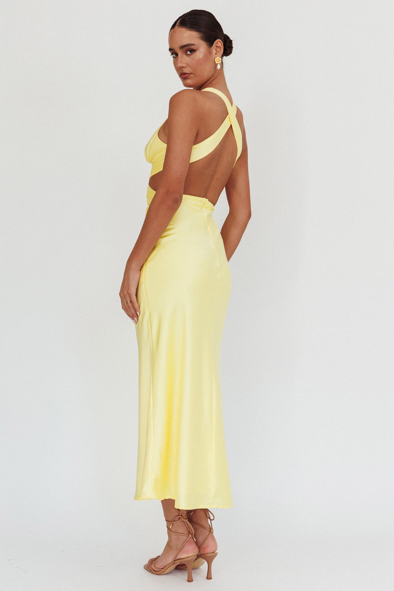 On And On Crossover Cut-Out Maxi Dress Hot Pink