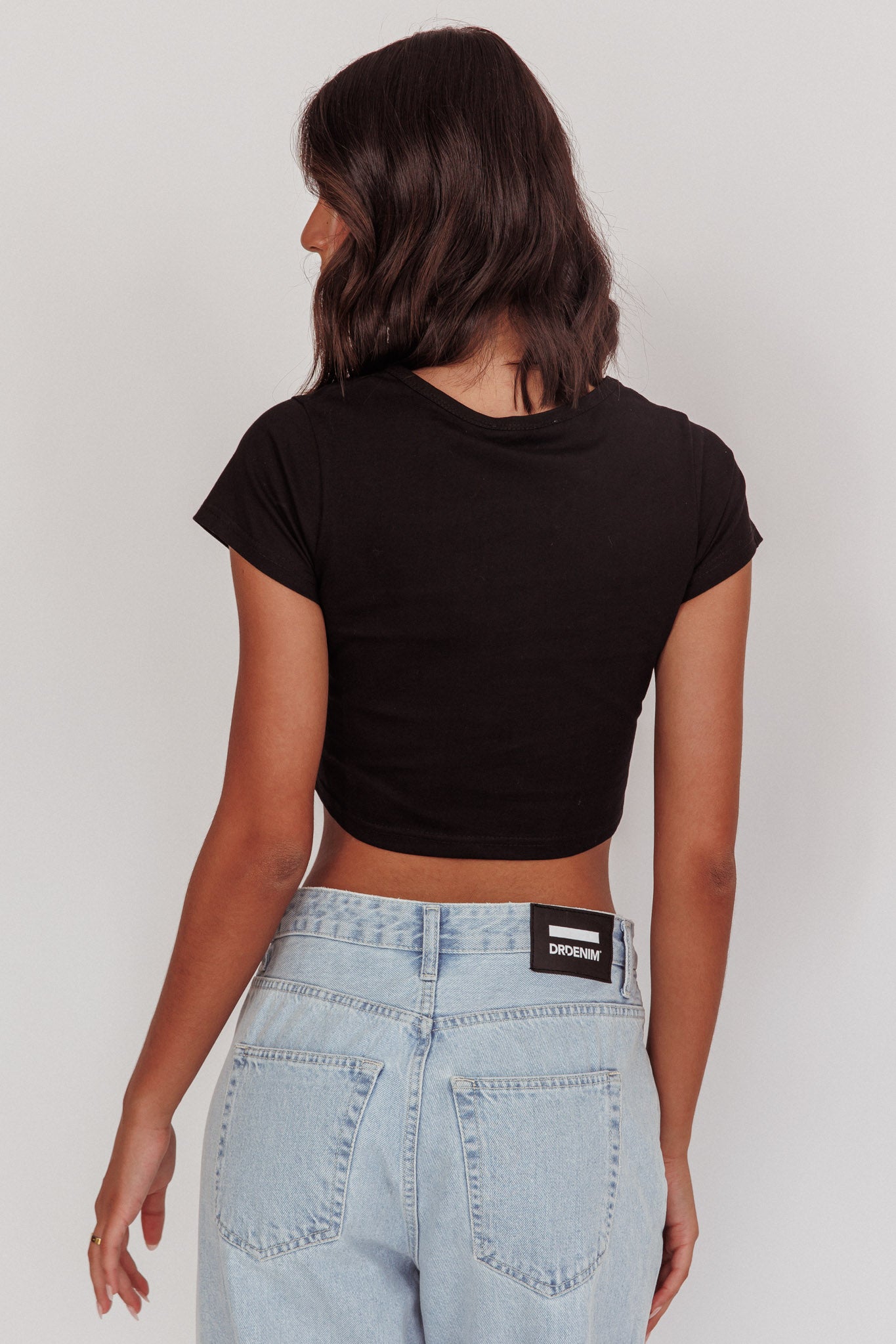 Olly Cropped Baby Tee Black by Selfie Leslie Australia