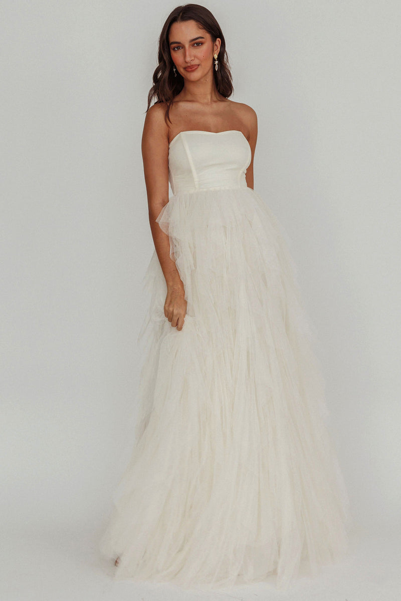 Rori Tulle Cascade Maxi Dress Orchid