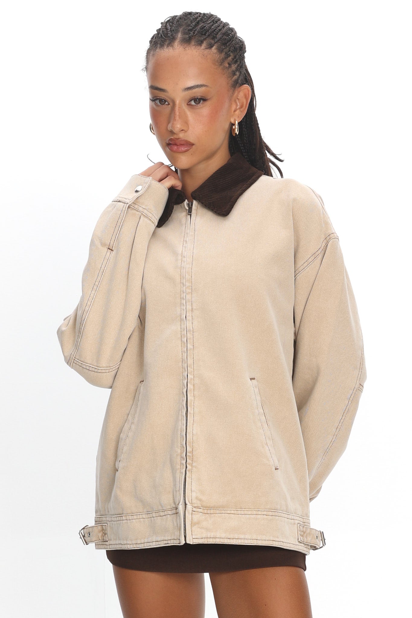 Stone  アイボリー ミリタリージャケット LIONESS Workwear Jacket Stone | Selfie Leslie Australia