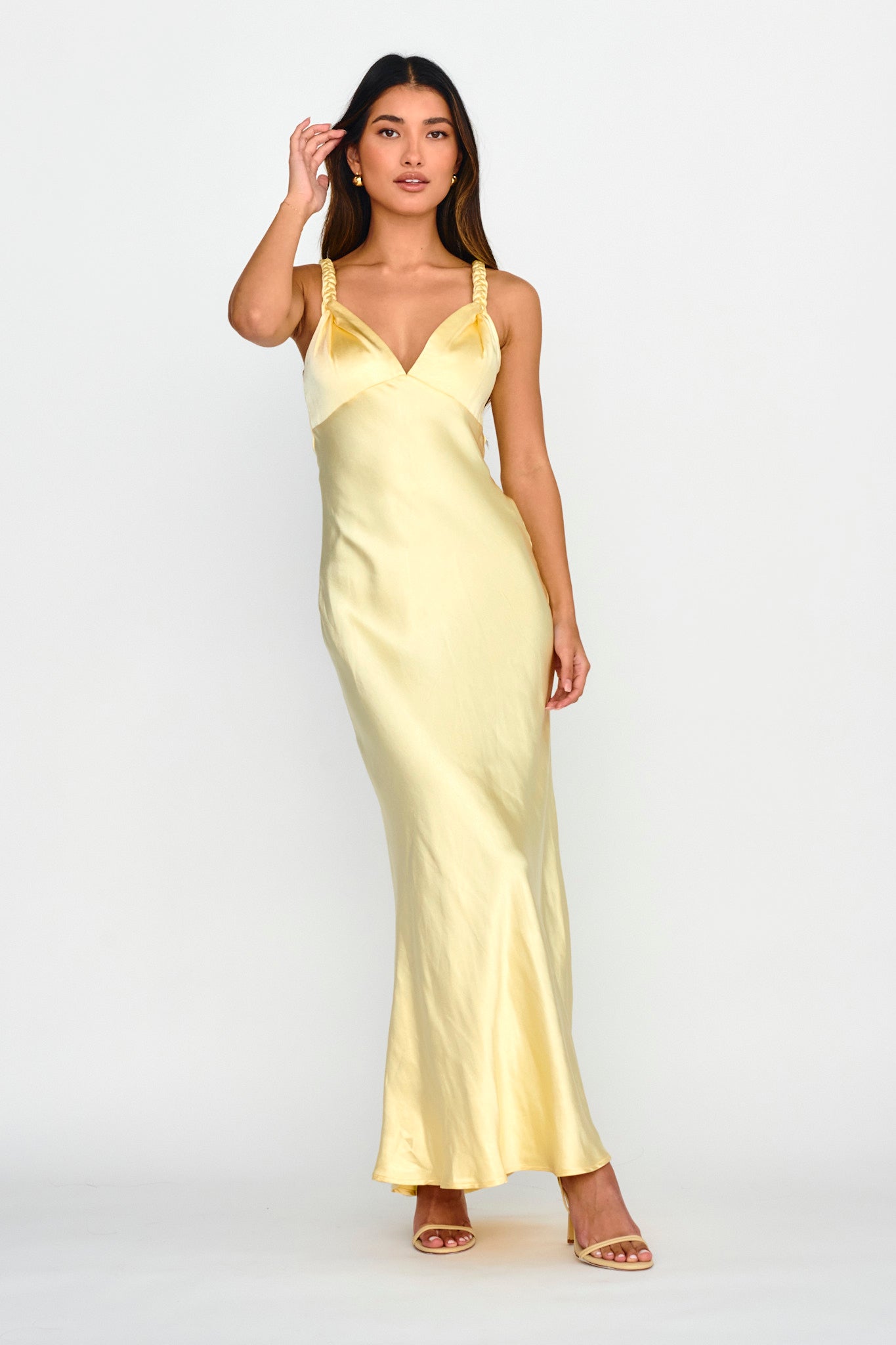 green emerald velvet dress Muraya Braided Strap Maxi Dress Butter– Selfie Leslie Australia