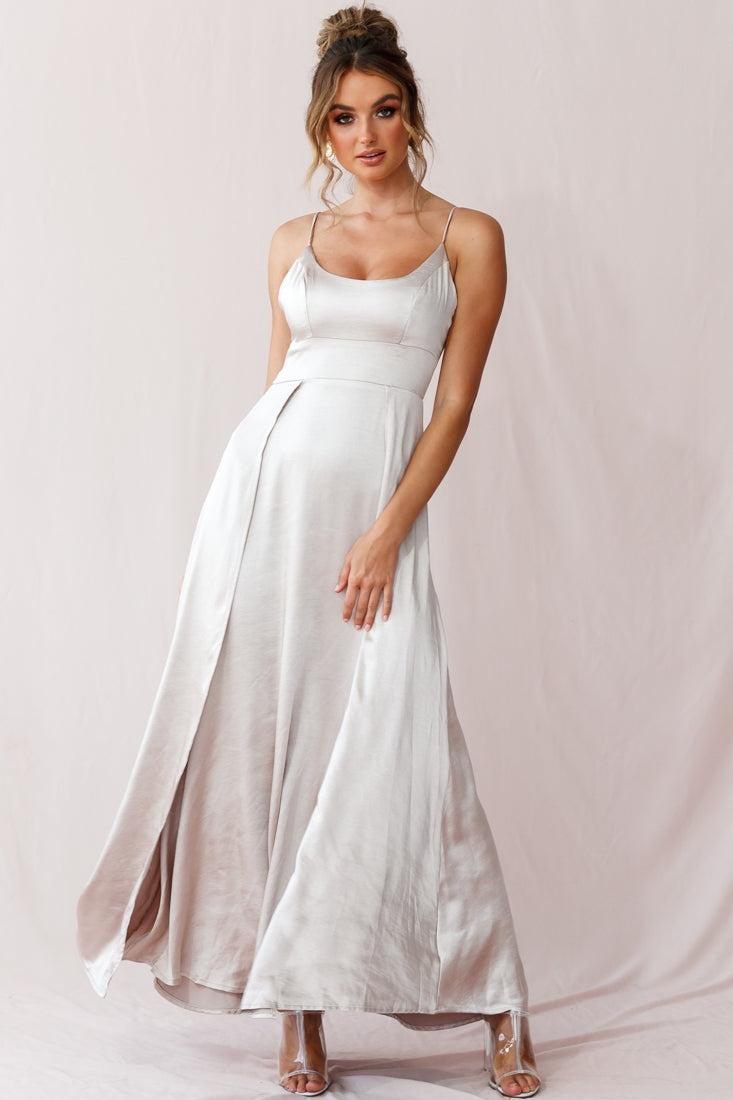 Joanne Empire Waist Maxi Dress Champagne | Selfie Leslie Australia Joanne Empire Waist Maxi Dress Champagne | Selfie Leslie Australia