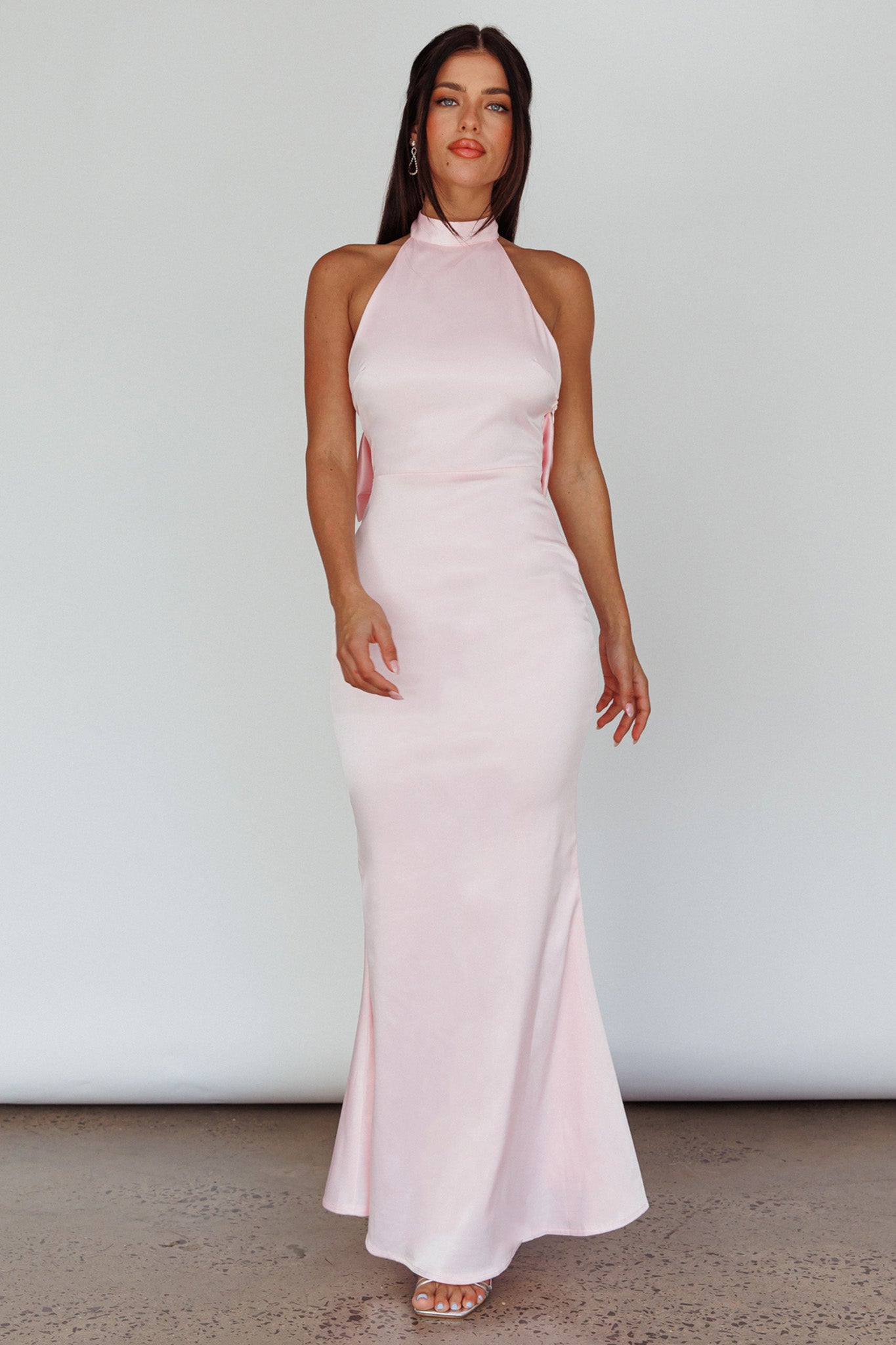 Fifth Avenue Bow Back Maxi Dress Baby Pink | Selfie Leslie Australia Fifth Avenue Bow Back Maxi Dress Baby Pink | Selfie Leslie Australia