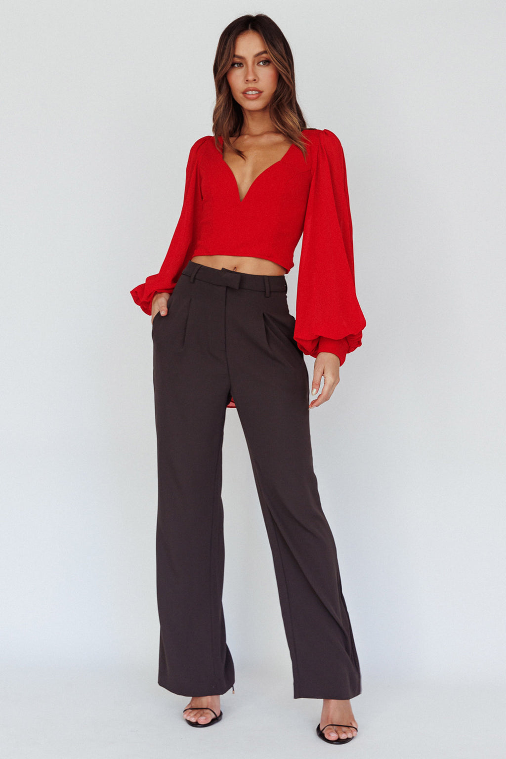 Romance Novel Sweetheart Neckline Open Back Top Red by Selfie Leslie Australia