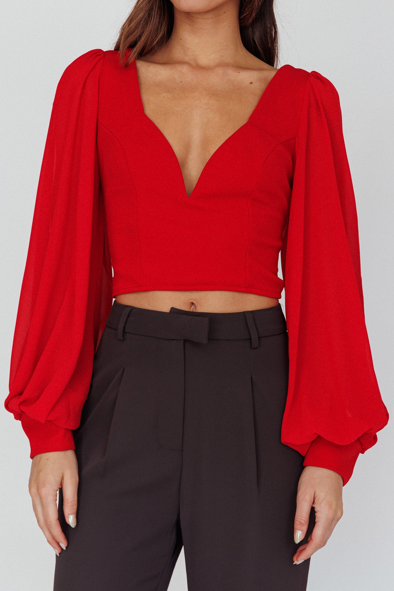 Romance Novel Sweetheart Neckline Open Back Top Red by Selfie Leslie Australia