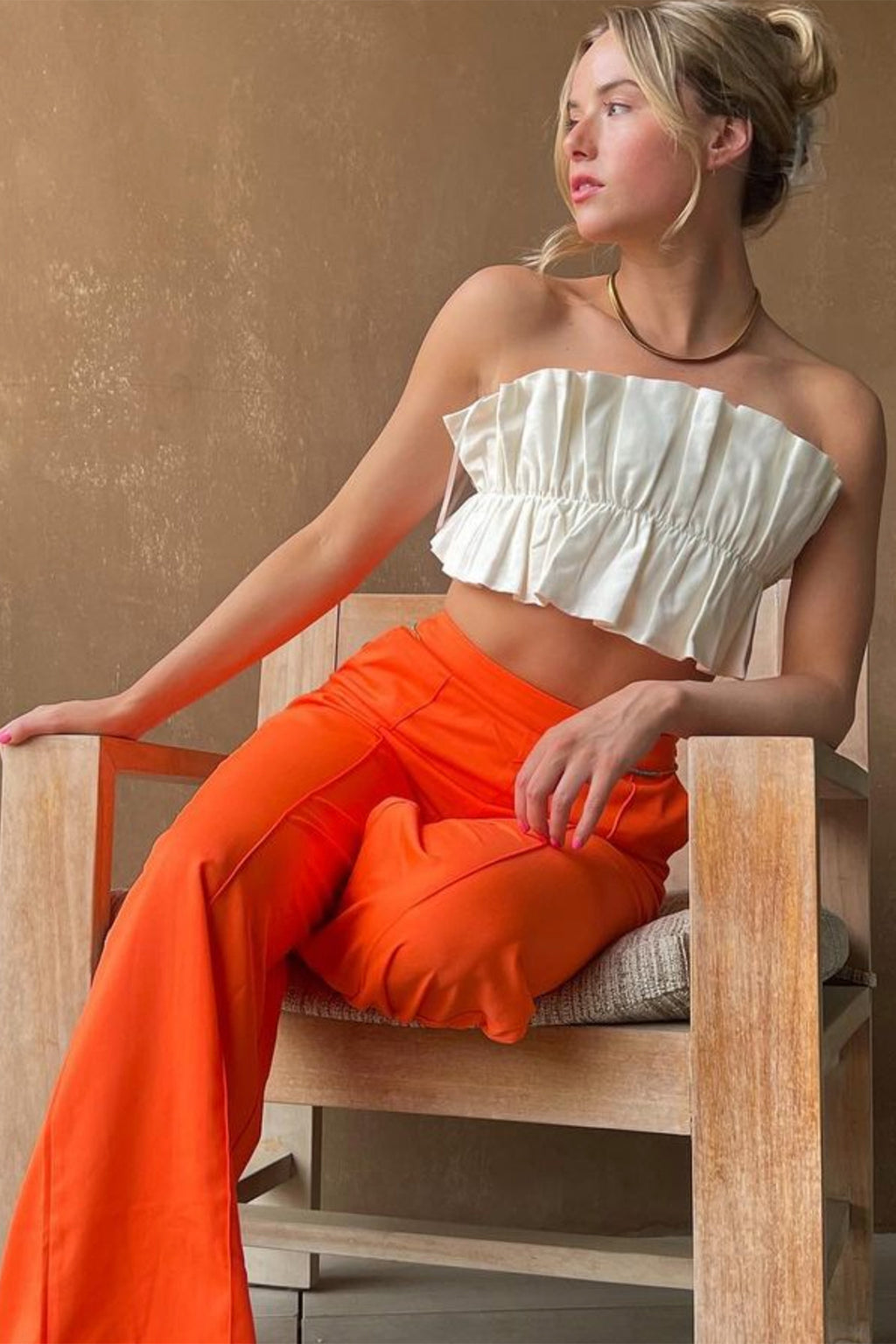 Thea Ruffle Crop Top White by Selfie Leslie Australia