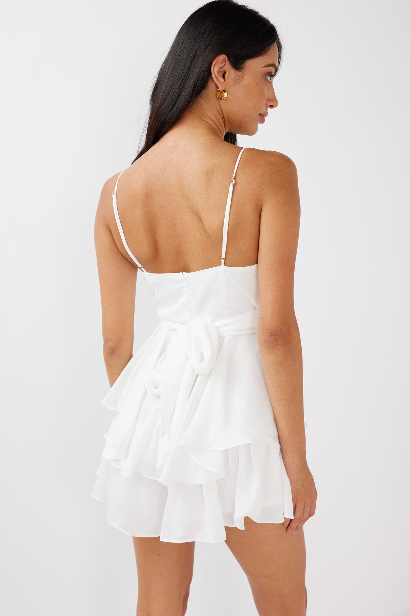 It's Complicated Crossover Bodice Flounce Romper White by Selfie Leslie Australia
