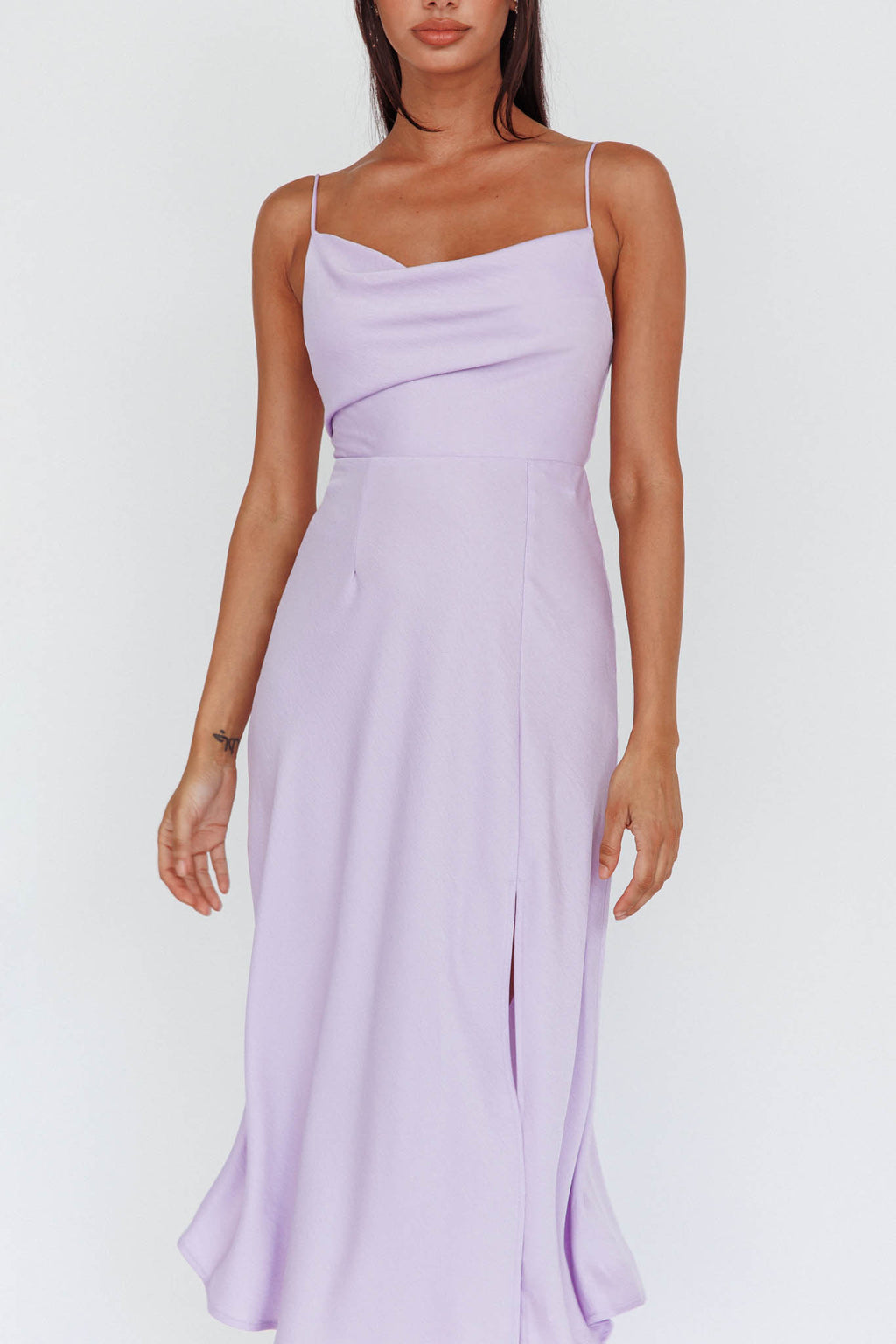 Suki Front Split Midi Dress Lilac by Selfie Leslie Australia