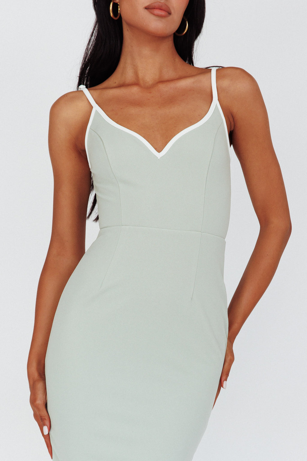 Kandis Low Back Midi Dress Sage by Selfie Leslie Australia