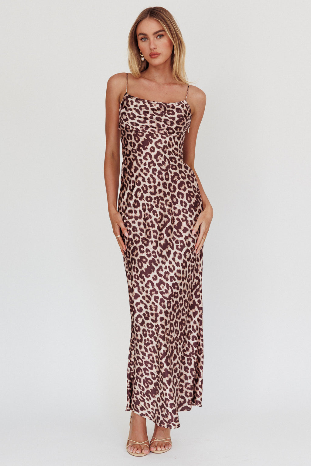 Well Versed Pleated Bust Maxi Dress Leopard by Selfie Leslie Australia