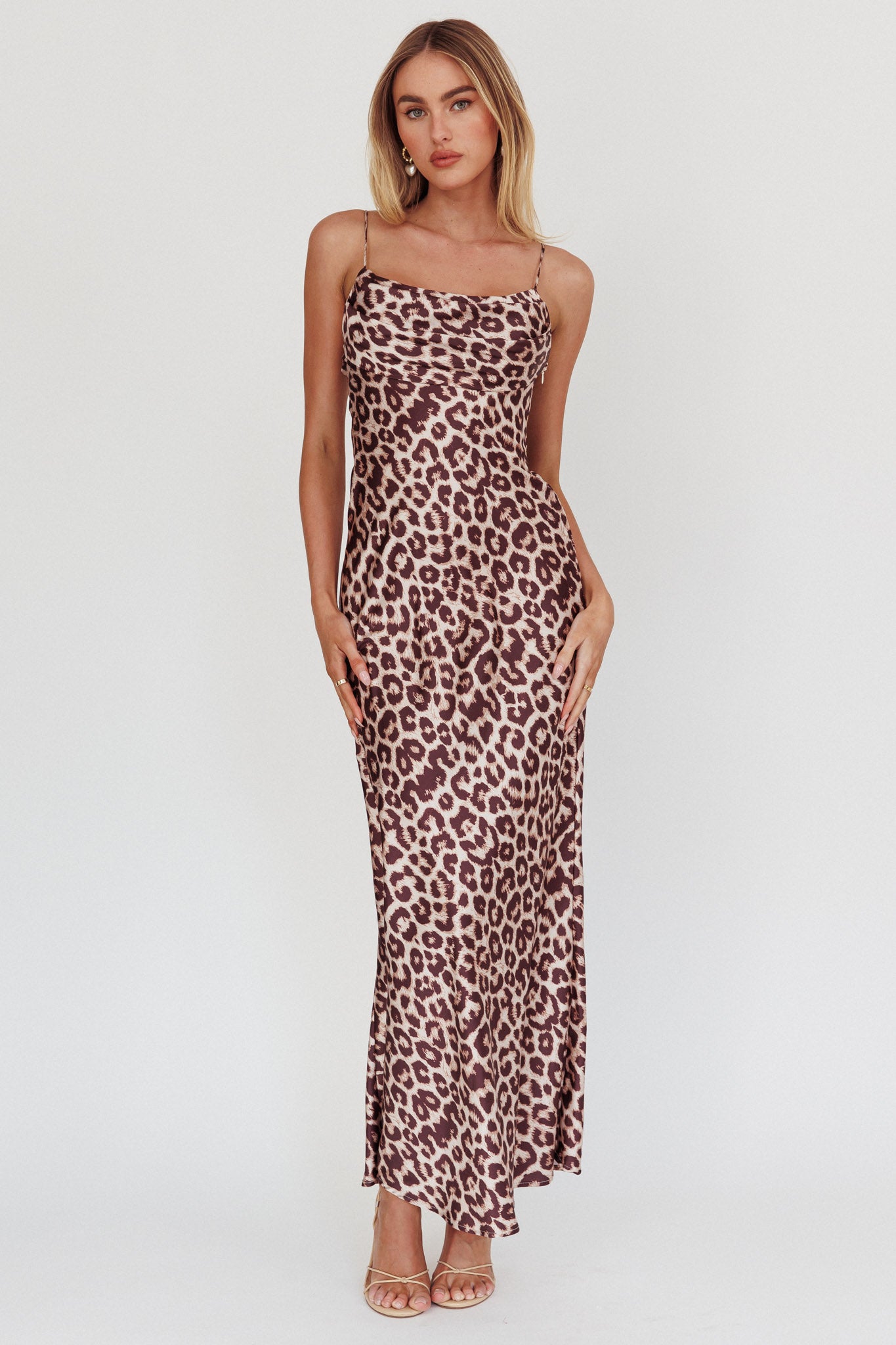 Well Versed Pleated Bust Maxi Dress Leopard by Selfie Leslie Australia