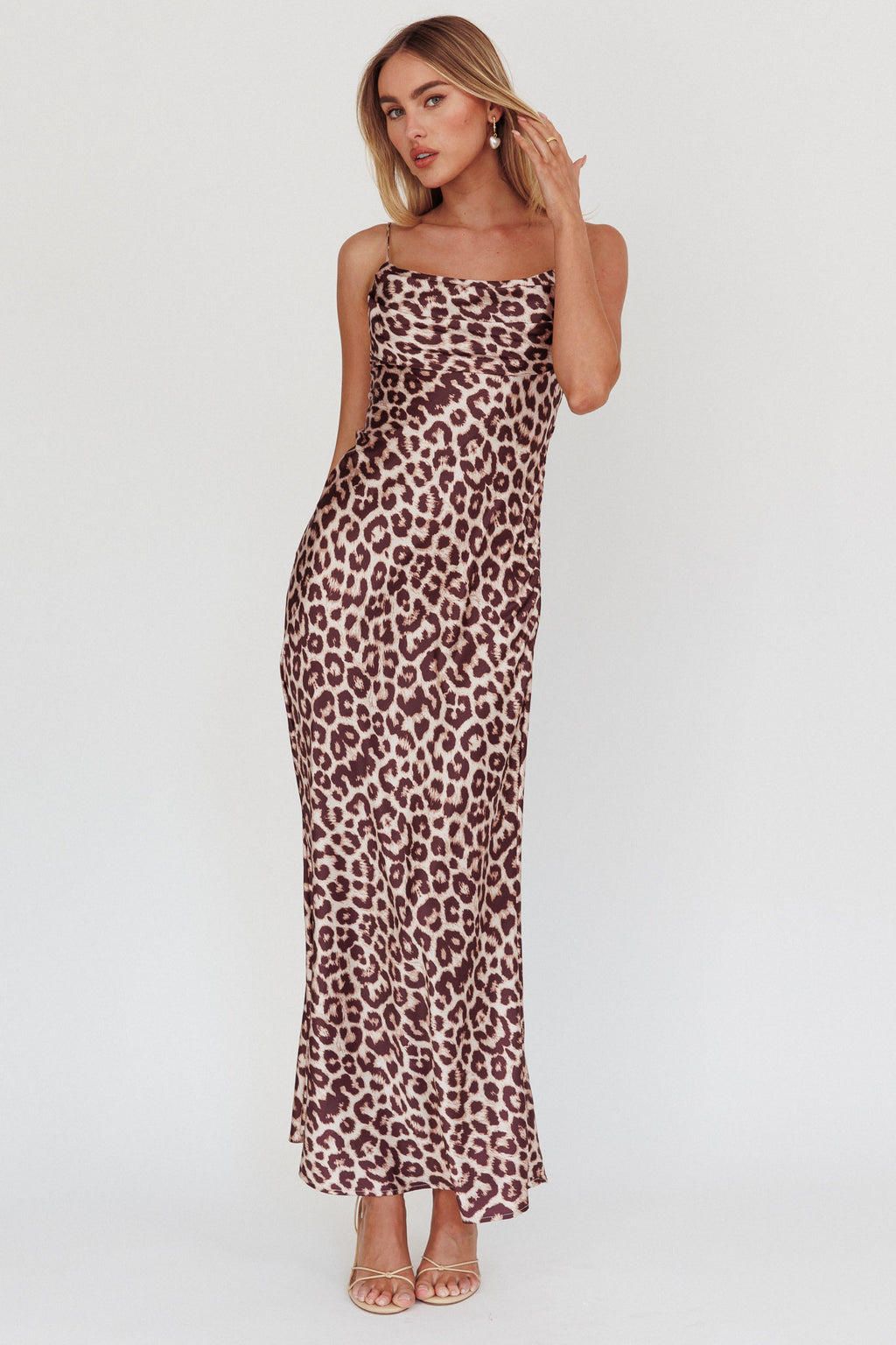 Well Versed Pleated Bust Maxi Dress Leopard by Selfie Leslie Australia