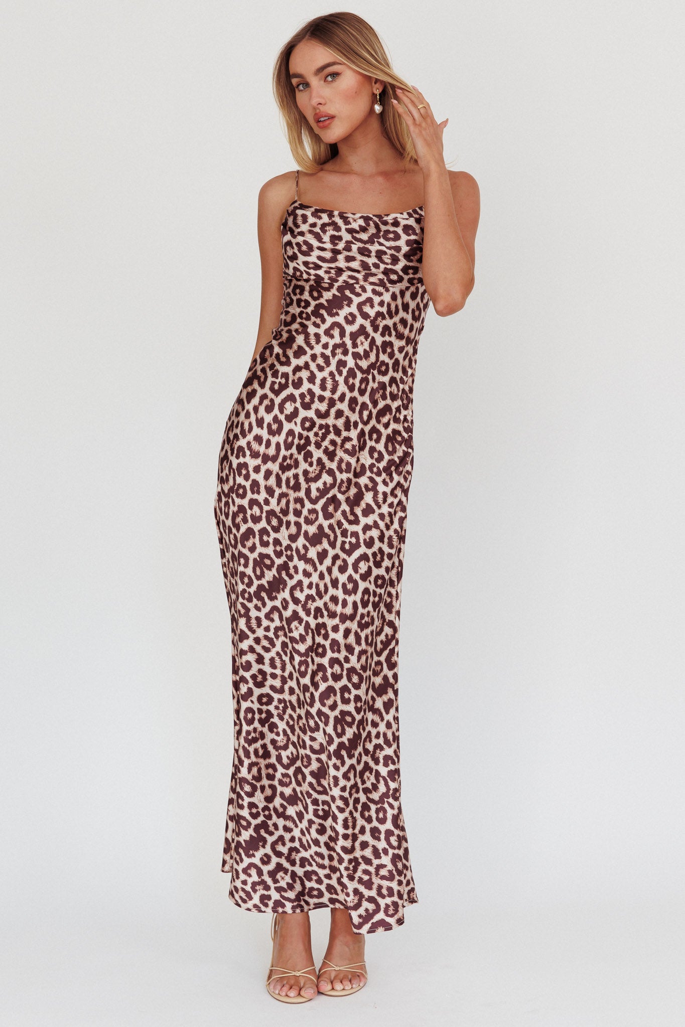 Well Versed Pleated Bust Maxi Dress Leopard by Selfie Leslie Australia