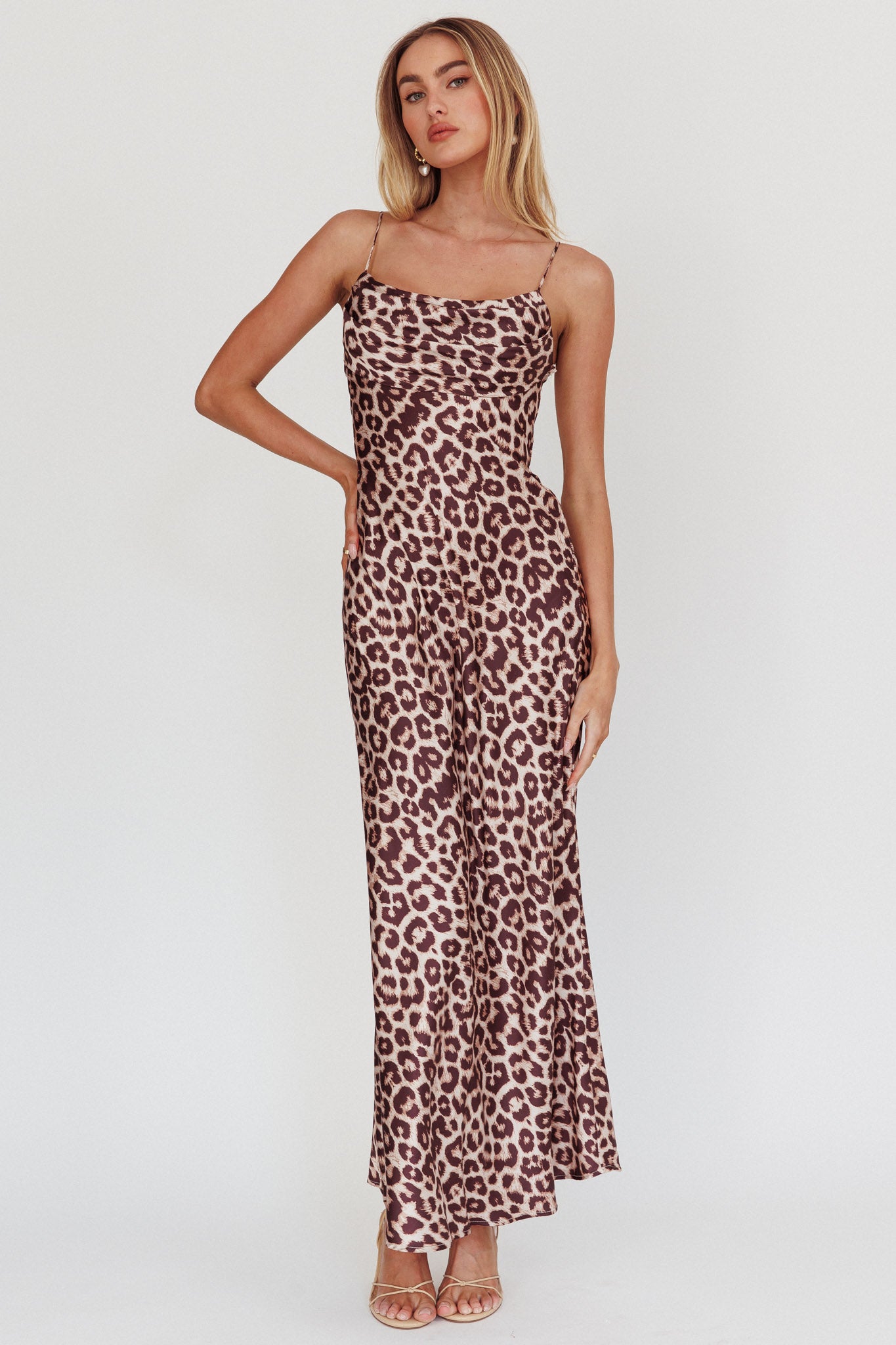 Well Versed Pleated Bust Maxi Dress Leopard by Selfie Leslie Australia