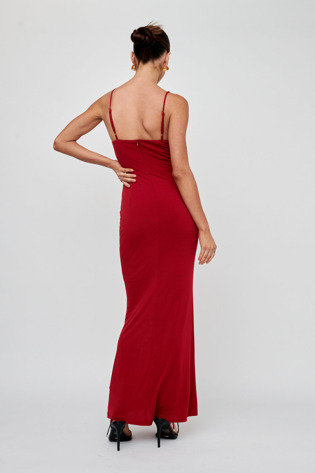 Well Versed Lace Split Maxi Dress Wine by Selfie Leslie Australia