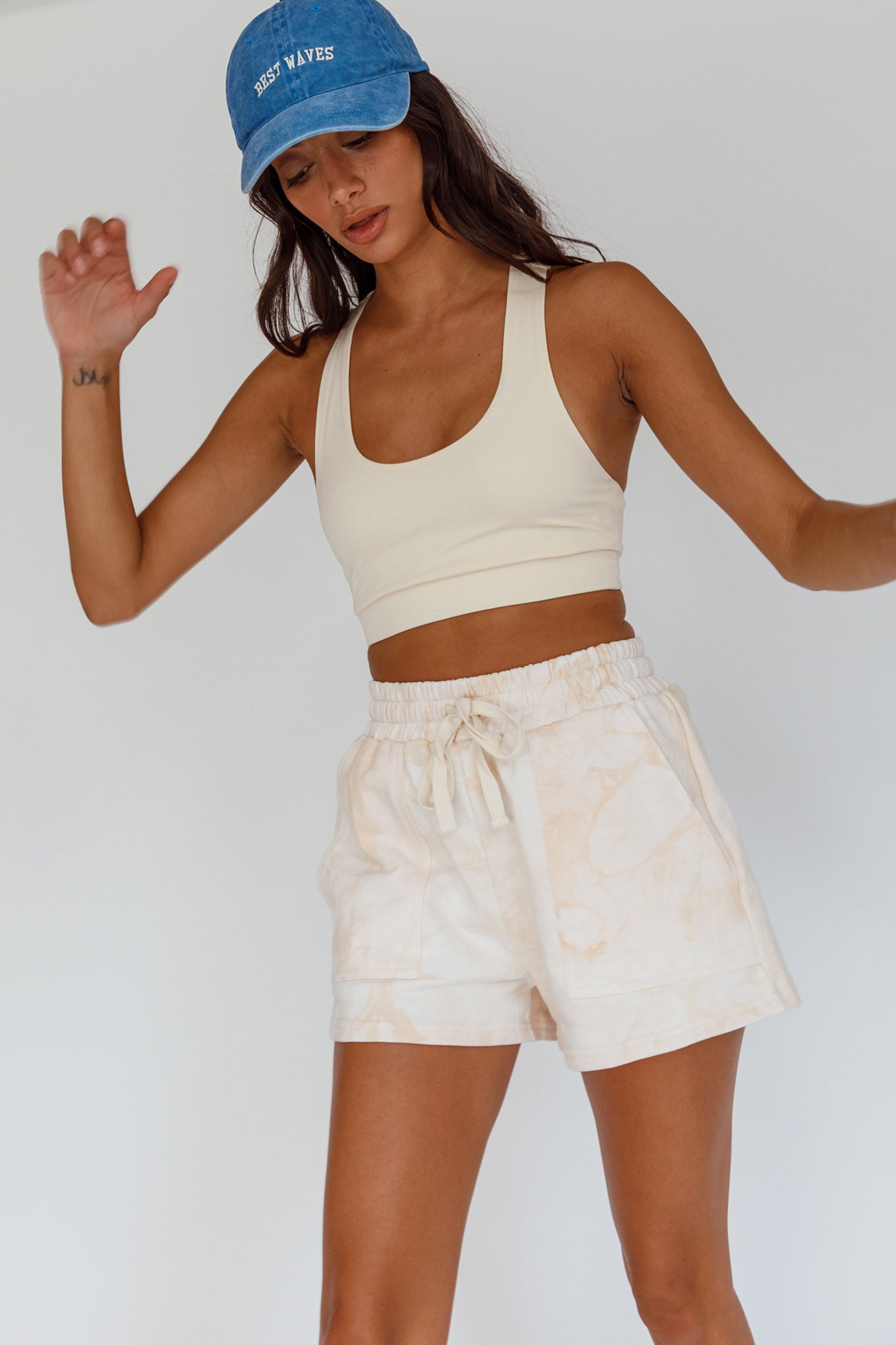 Tahlee Pocket Shorts Tie-Dye Sand by Selfie Leslie Australia