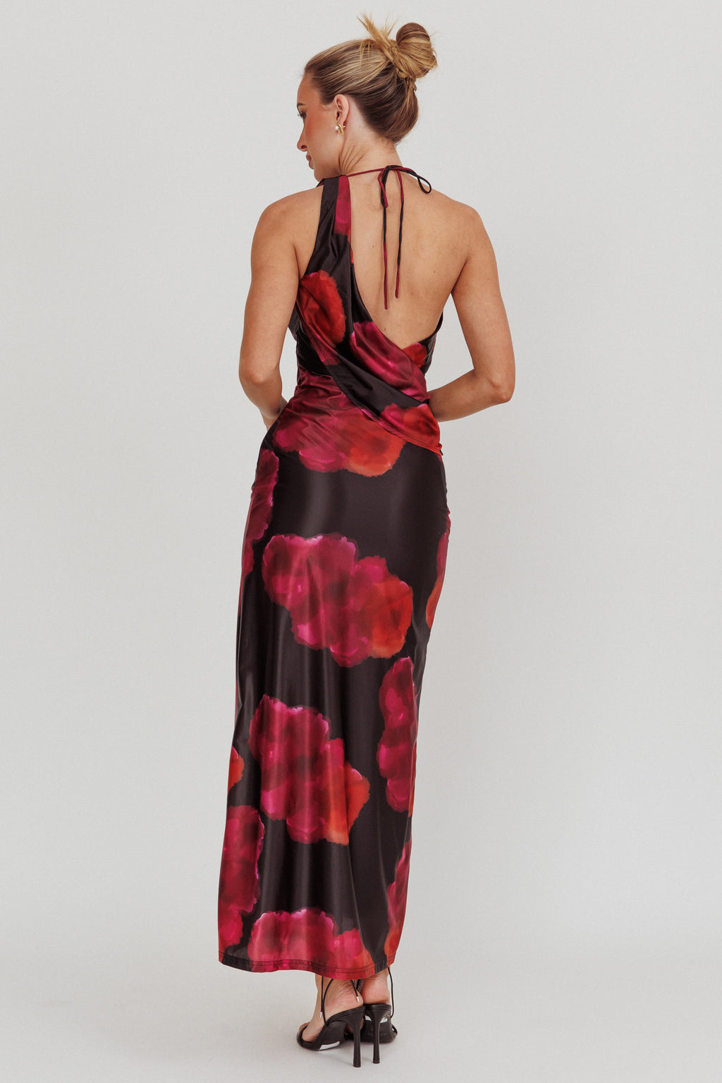 Lustrous Cowl Neck Maxi Dress Pink by Selfie Leslie Australia