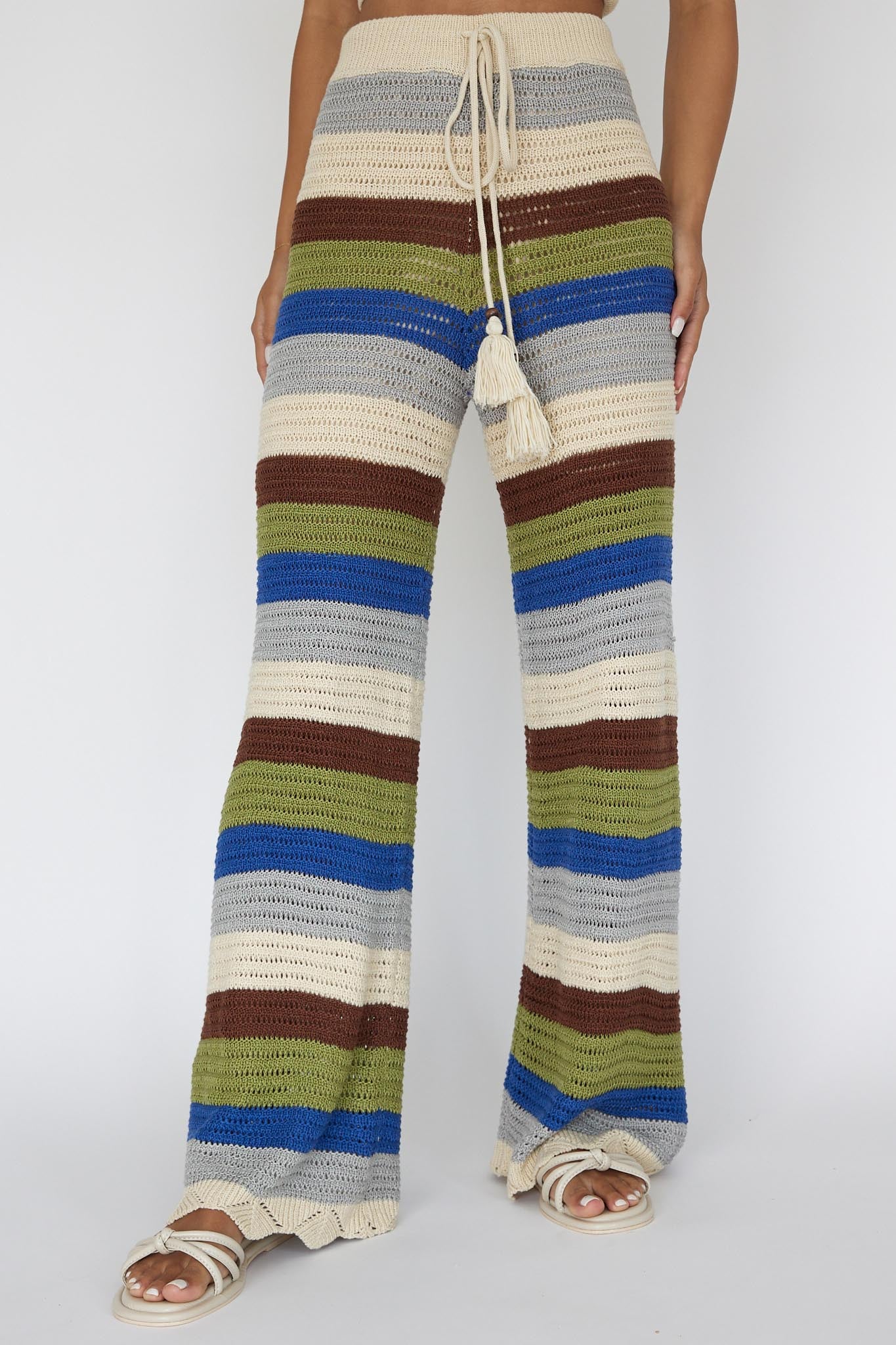 最終値下げ　liilu crochet pants 4y Dream Believer Crochet Pants Stripe Blue Multi | Selfie Leslie