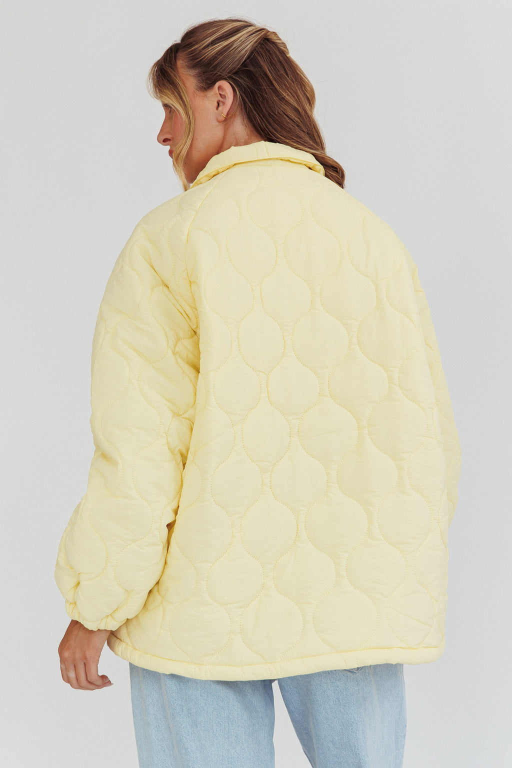 By The Fireplace Quilted Puffer Jacket Butter by Selfie Leslie Australia