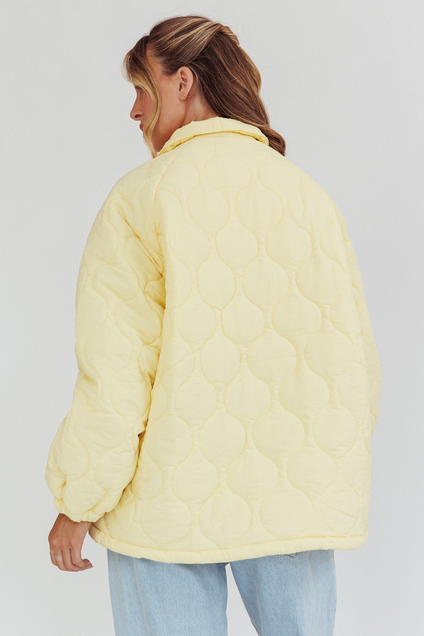 By The Fireplace Quilted Puffer Jacket Butter by Selfie Leslie Australia
