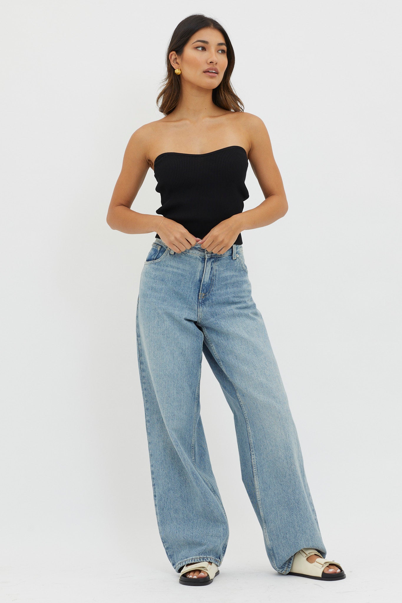 Flora Strapless Knit Top Black by Selfie Leslie Australia