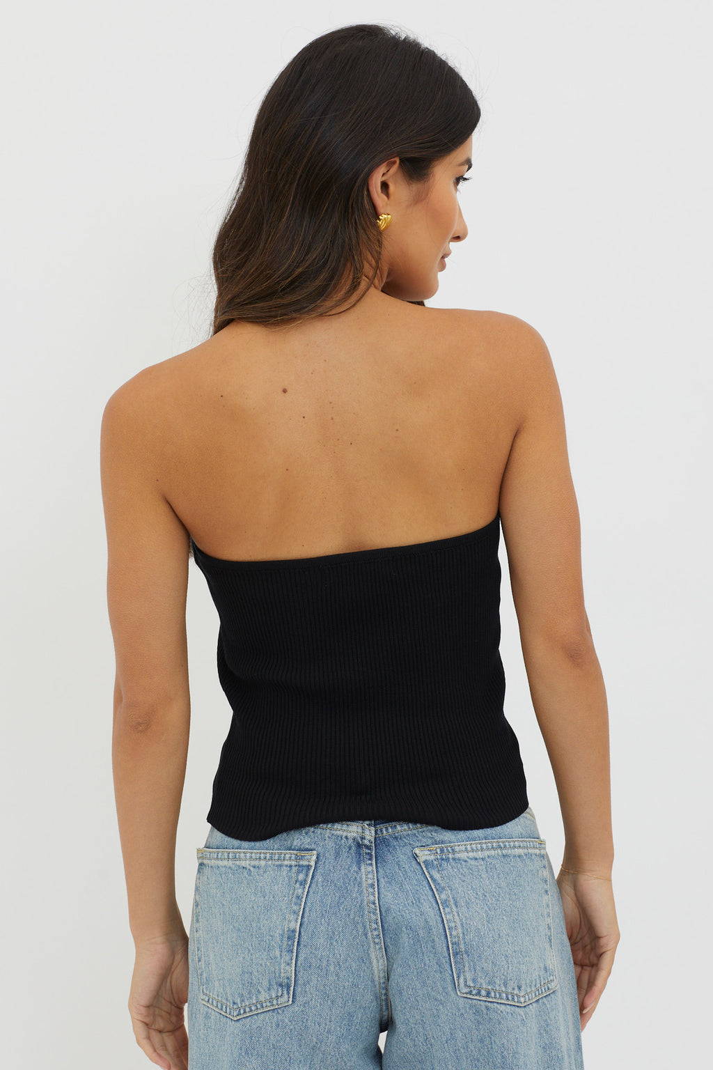 Flora Strapless Knit Top Black by Selfie Leslie Australia