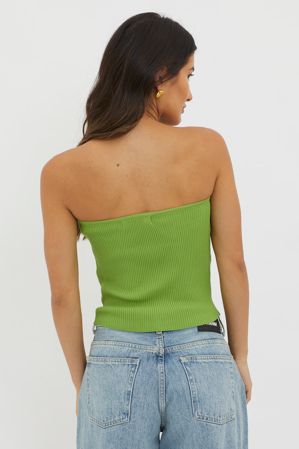 Flora Strapless Knit Top Green by Selfie Leslie Australia