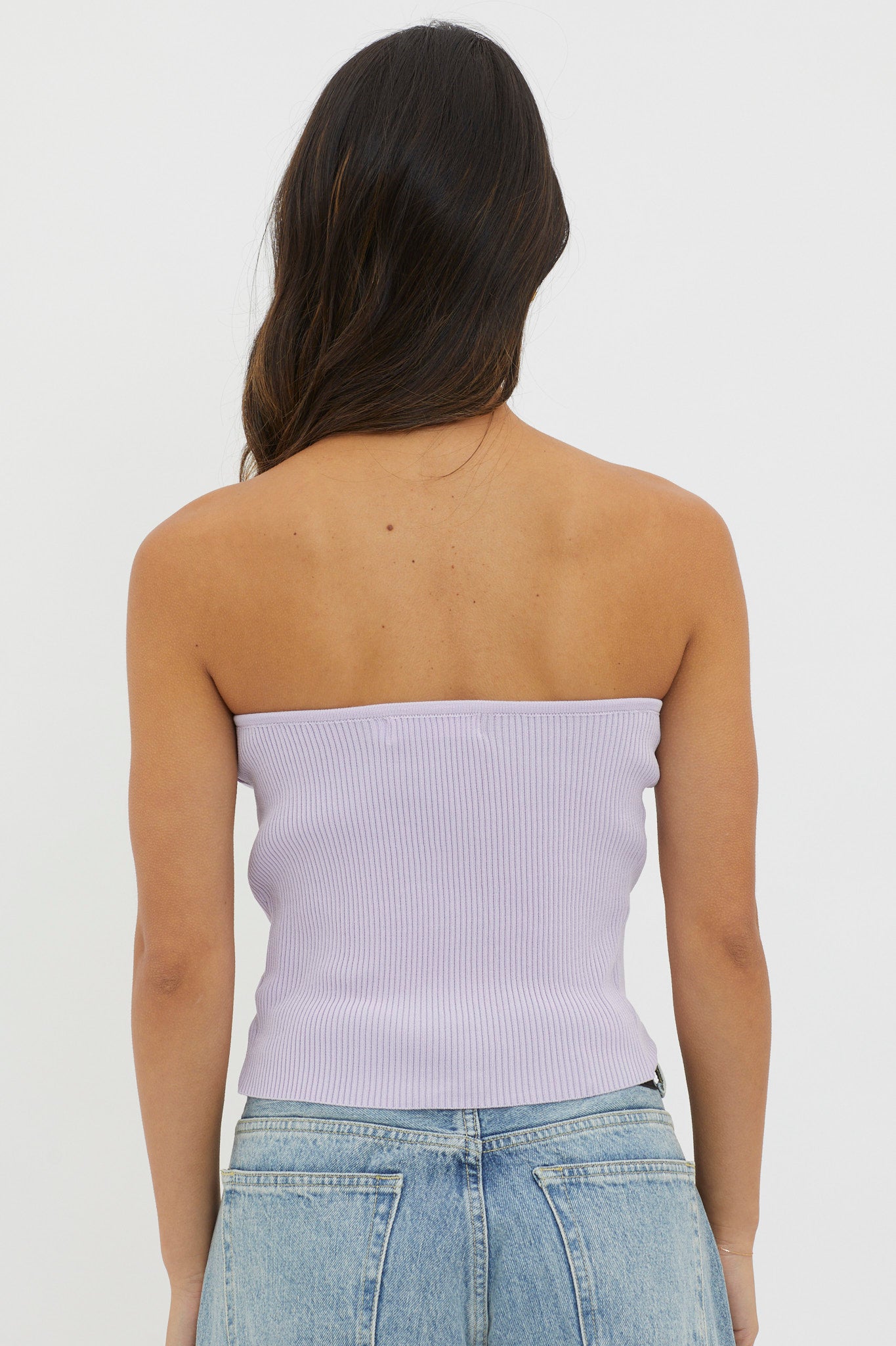 Flora Strapless Knit Top Lilac by Selfie Leslie Australia