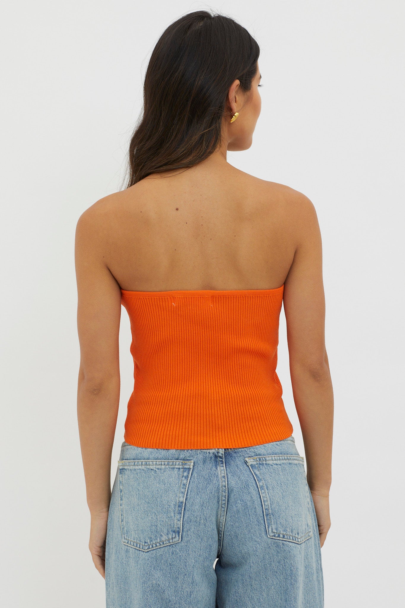 Flora Strapless Knit Top Orange by Selfie Leslie Australia