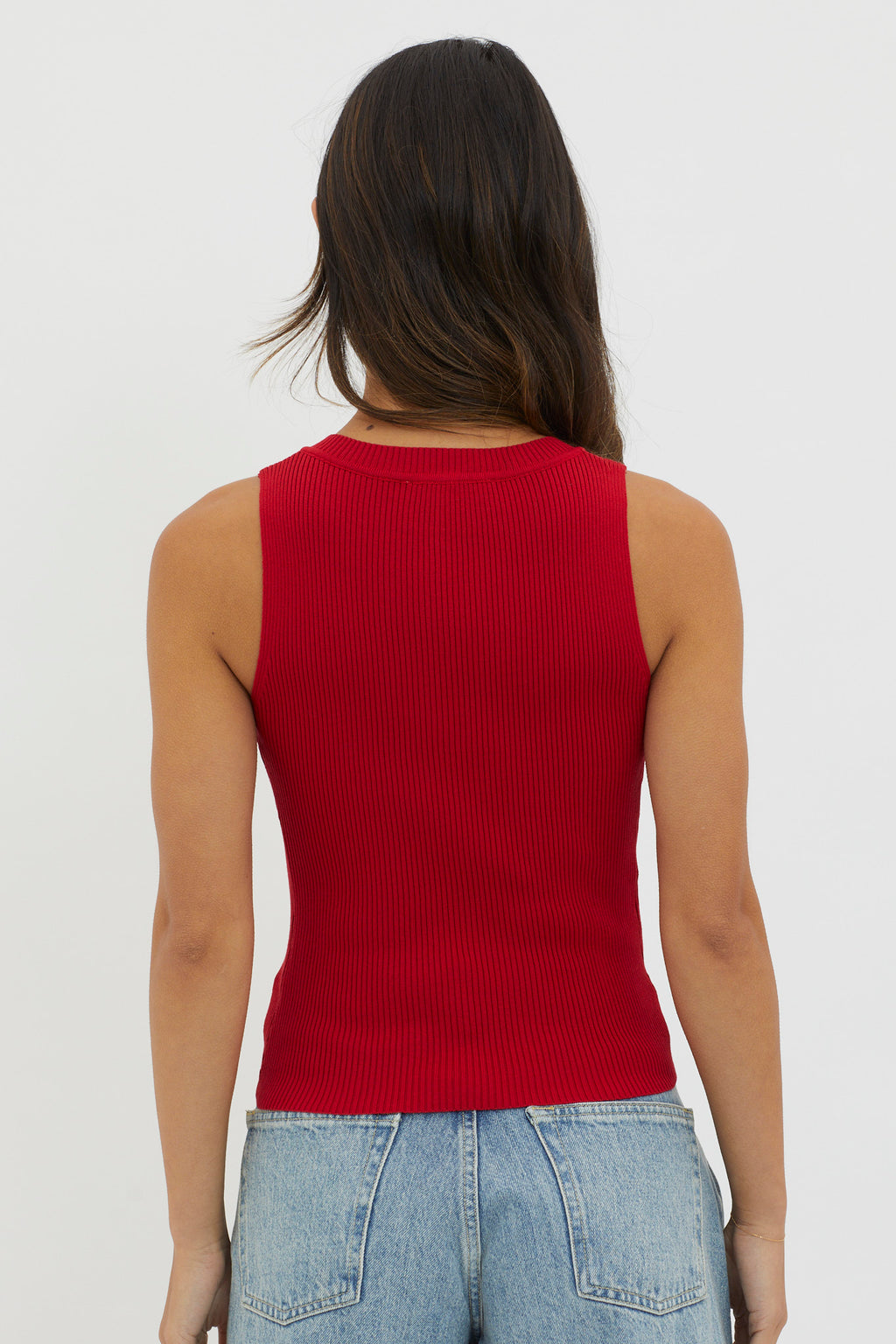 D'Lila V-Neck Ribbed Knit Top Maroon by Selfie Leslie Australia