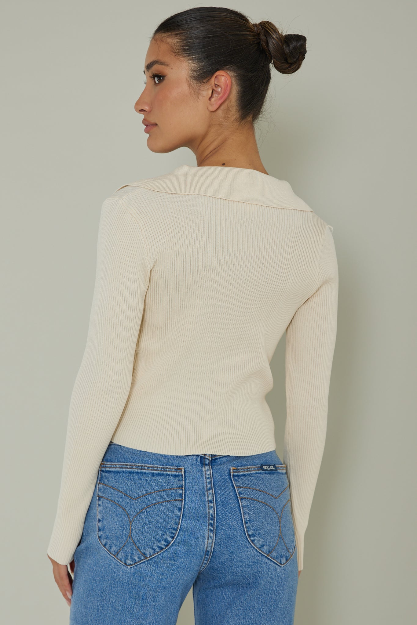 Lake Days Collared Knit Top Cream by Selfie Leslie Australia