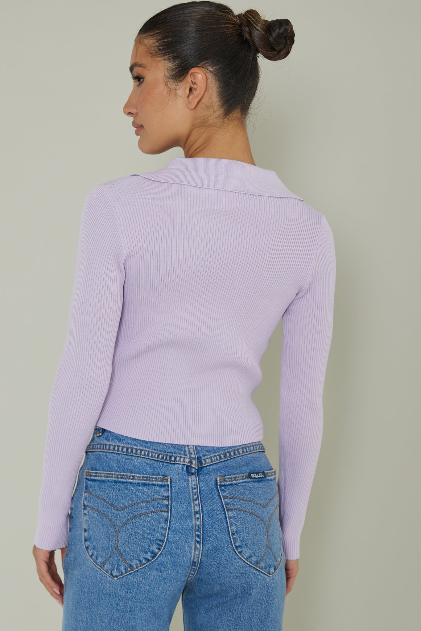 Lake Days Collared Knit Top Lilac by Selfie Leslie Australia