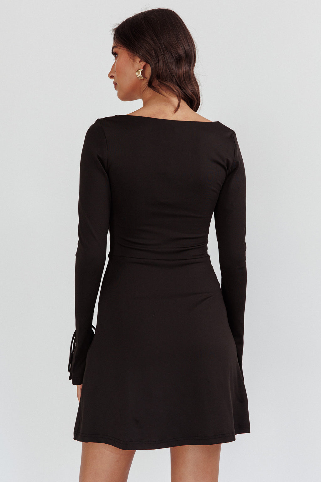 Safe Keeping Long Sleeve Mini Dress Black by Selfie Leslie Australia