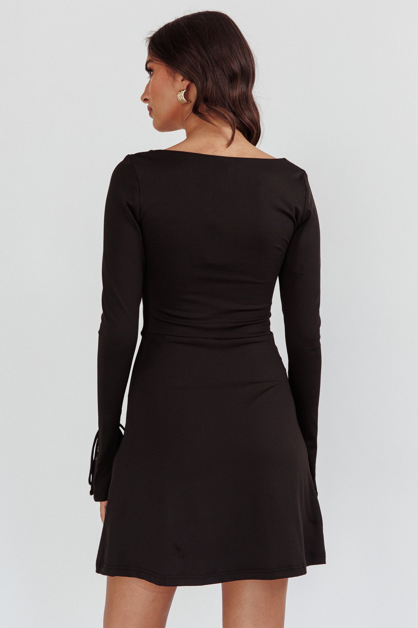 Safe Keeping Long Sleeve Mini Dress Black by Selfie Leslie Australia