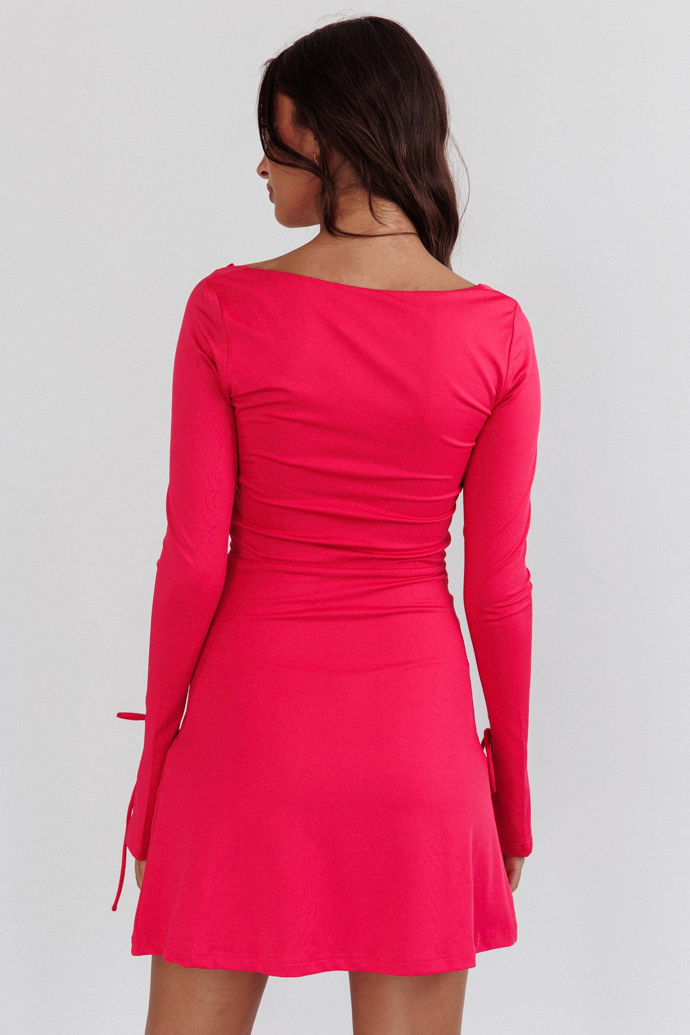Safe Keeping Long Sleeve Mini Dress Hot Pink by Selfie Leslie Australia