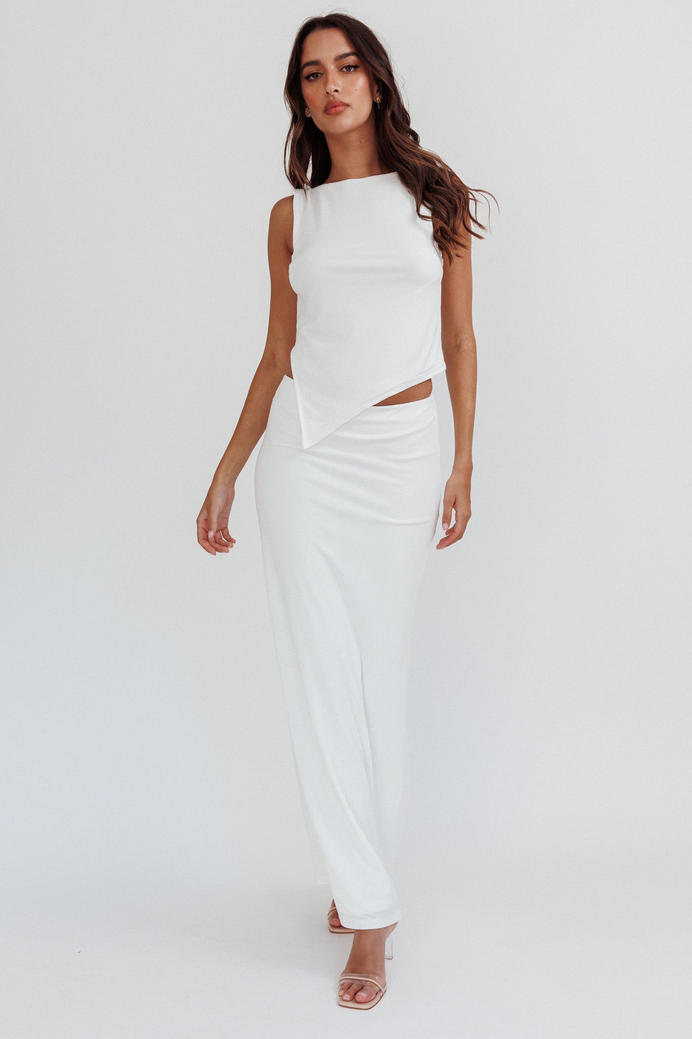 Palos Verdes Asymmetrical Hem Top Off White by Selfie Leslie Australia