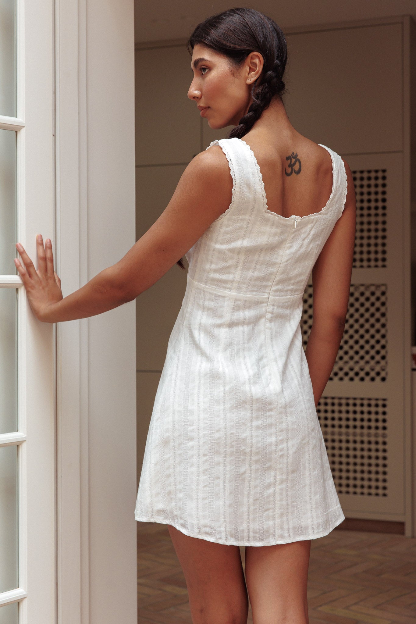 Aura Girl Square Neckline Mini Dress White by Selfie Leslie Australia
