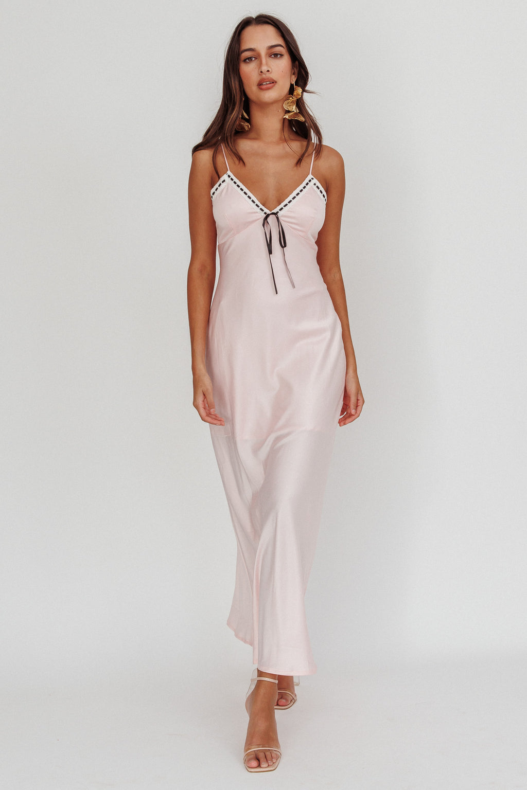 Sharla Bow Bust Maxi Dress Rosewater by Selfie Leslie Australia
