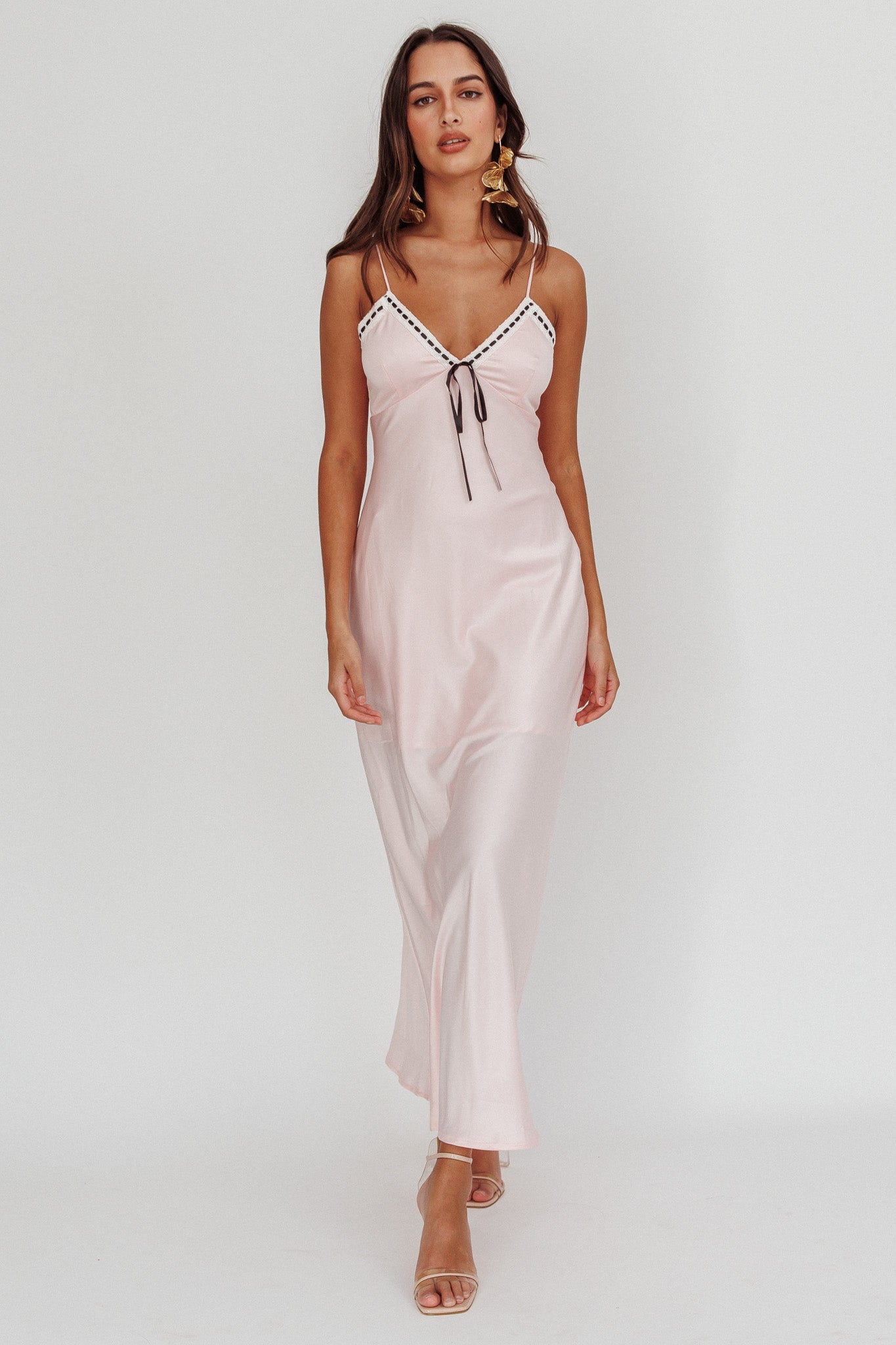 Sharla Bow Bust Maxi Dress Rosewater by Selfie Leslie Australia