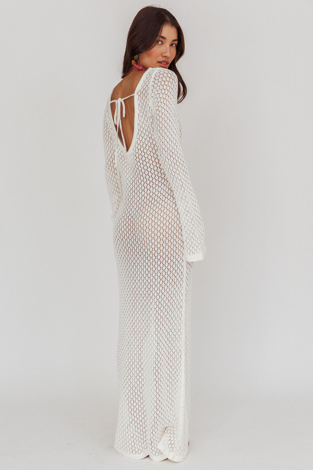 Hold My Heart Knit Maxi Dress Off White by Selfie Leslie Australia