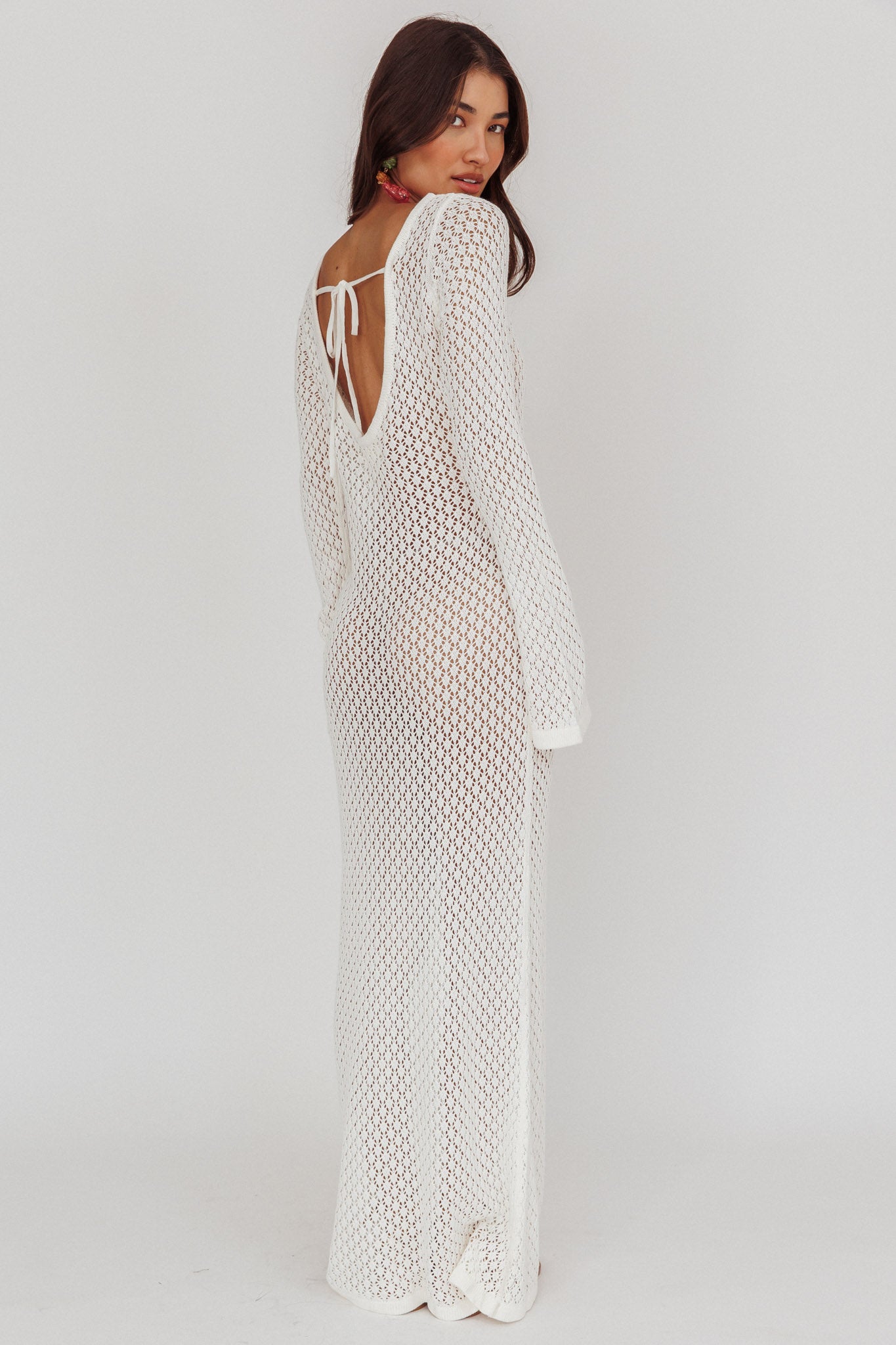 Hold My Heart Knit Maxi Dress Off White by Selfie Leslie Australia