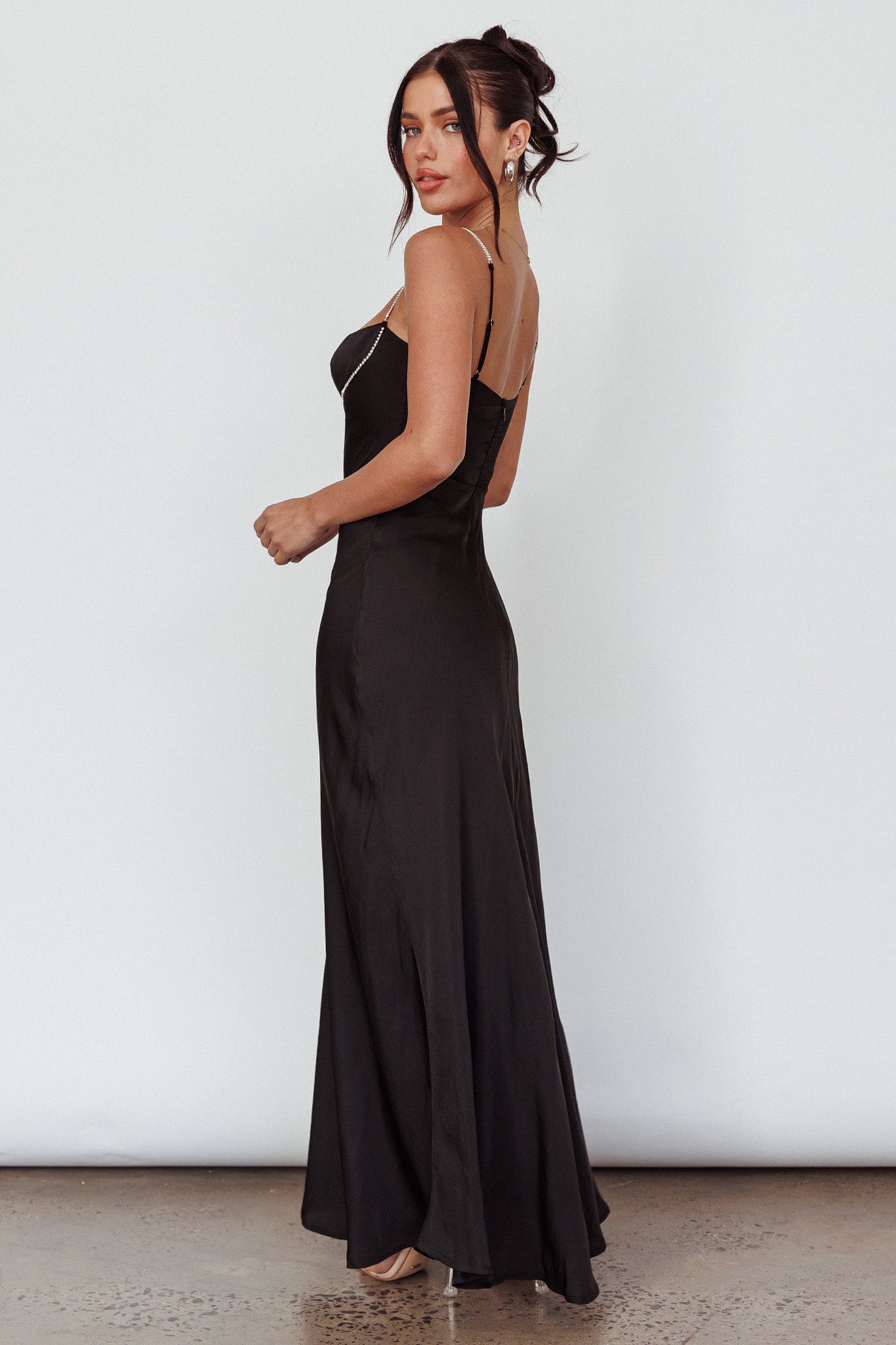 Linka Diamante Strap Maxi Dress Black | Selfie Leslie Australia Linka Diamante Strap Maxi Dress Black | Selfie Leslie Australia