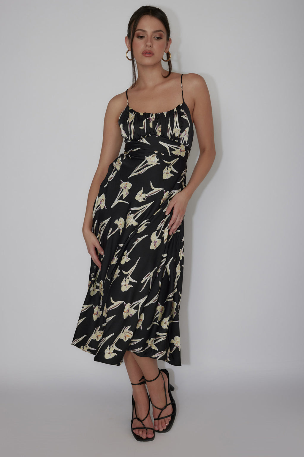 Linka Cami Strap Midi Dress Orchid Black by Selfie Leslie Australia